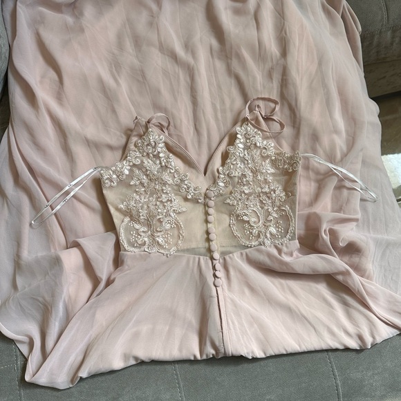 Lulu's Pink Spaghetti Strap Gown for Weddings - Picture 6 of 6